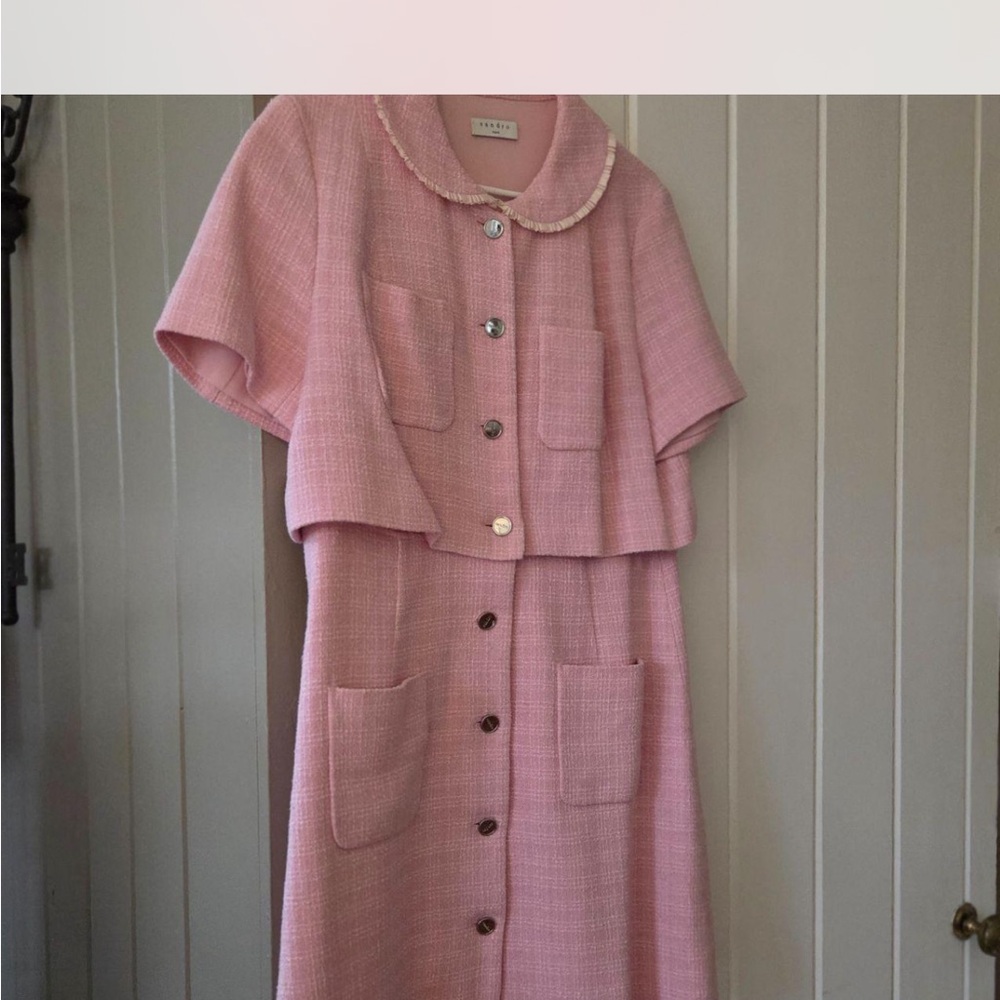 Sandro Pink Tweed Dress - Picture 4 of 6